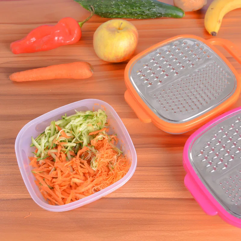 

Random Color Multifunction Peeler Grater Vegetables Cutter Tool Veggie Chopper Friut Shredder With Storage Box Hand Protector