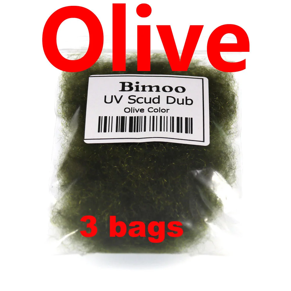 Bimoo 3 сумки X 2 г/Сумка для ловли нахлыстом волокно для Nymph Scud креветки Аддис дамсель муха Связывание тела Dubbing материал - Цвет: Olive 3bags