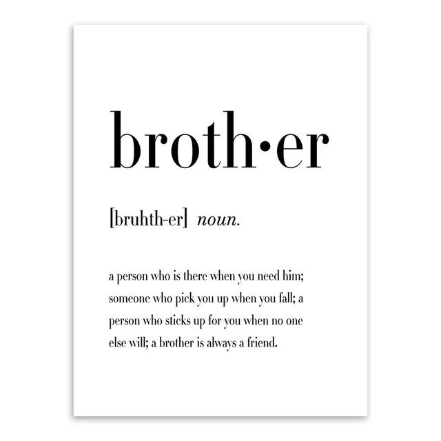 Modern Minimalist Black White Family Dad Mother Quotes A4 Posters