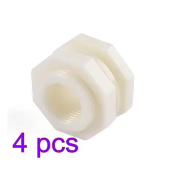 

4 pcs High Quality 1/2" DN15 Plastic Pipeline Water Tank Connector Garden Water Pipe Adaptor Pipe Connections Dropshipp- White