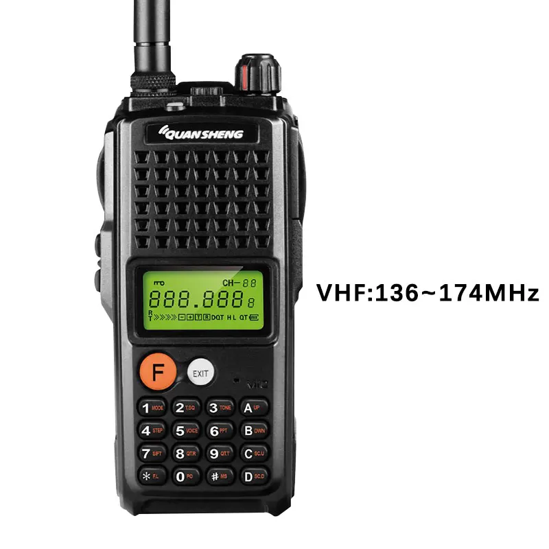 10 Вт QuanSheng TG-K10AT Walkie Talkie 10 км TG K10AT радио Comunicador 10 км UHF400-470MHz дополнительно VHF Band двухстороннее радио 4000 мАч - Цвет: VHF