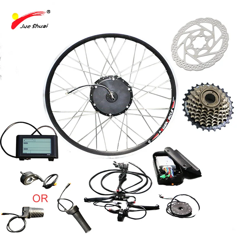 Flash Deal JS 48V 500W LCD Electric Bike Kit for Mountain Bike And Road Bike 26" 700C Hub Electric Motor for Bicycle CE Free Shipping 0