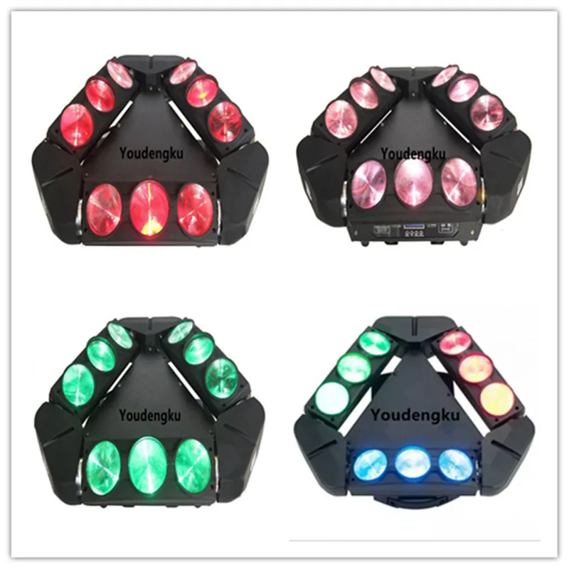 4 шт. Профессиональный диско-вечеринка свет 9 глаз пиксель 9X10W в 1 LED движущаяся