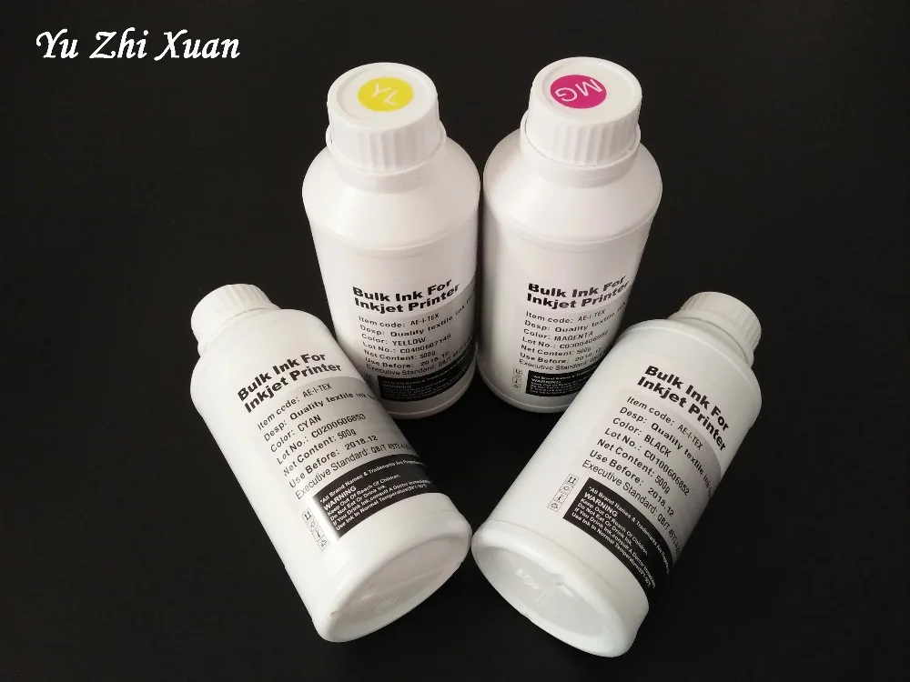 4 colors 500ml DTG printing ink reactive textile ink for Epson DX3 DX4
