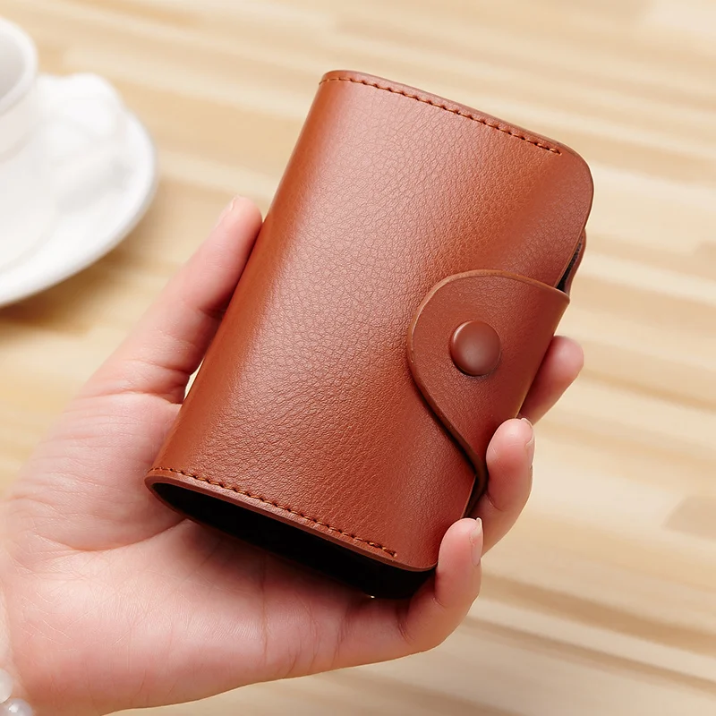 Cow Split Leather Credit Card Holder Wallet Card Holder Card Holder Card Wallet ID Card Holder ID Card Case Card Sleeve Card Sleeves for Men & Women Solid Hasp Accordion Business Card Bag Unisex ID Wallet