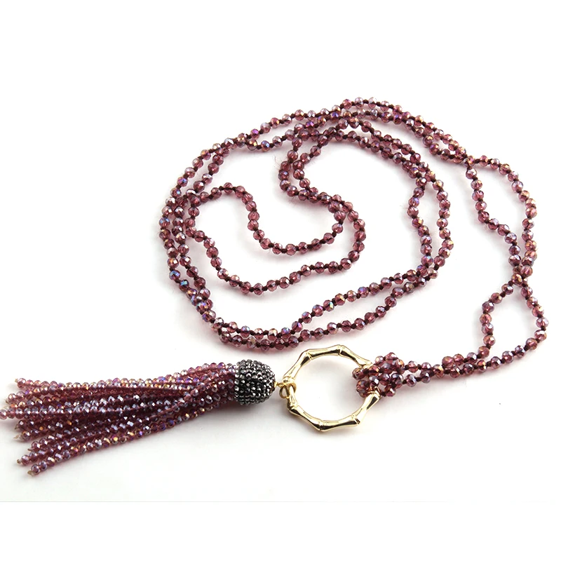 Модное кустарное ювелирное изделие Halsband 4 мм мини стекло узлом Кристалл кисточкой ПАНК Ожерелья Для Wom