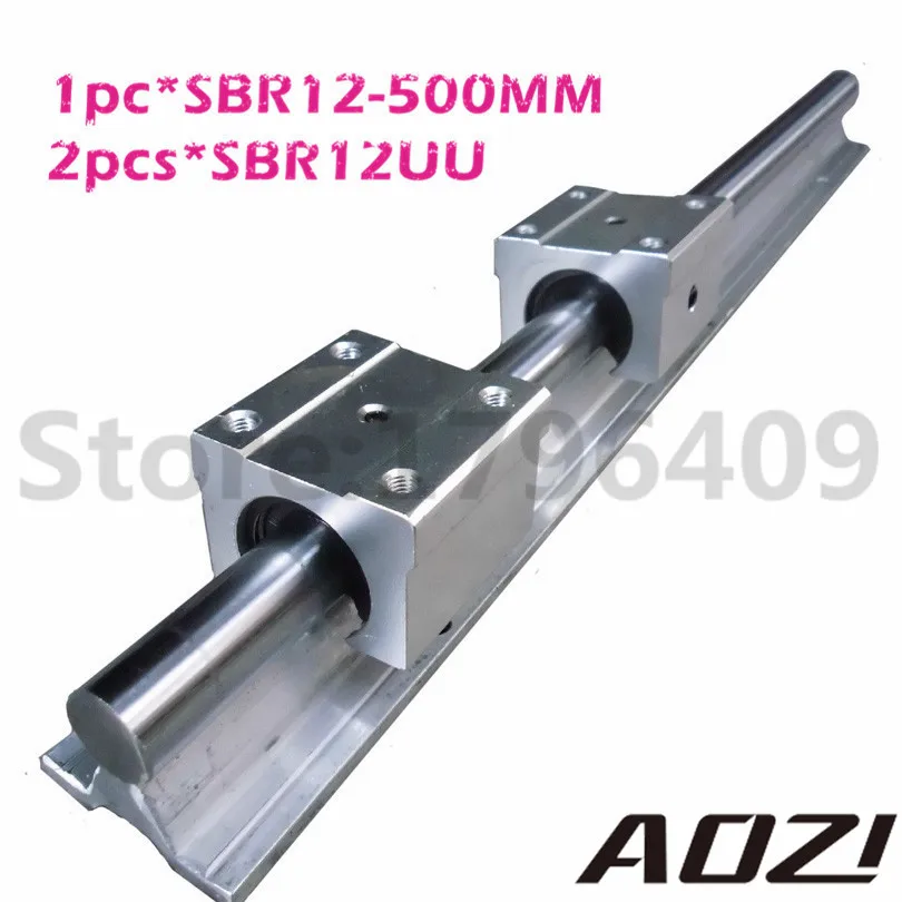 Free Shipping 1pcs SBR12 500mm Linear Bearing Rails + 2pcs SBR12UU Linear Motion Bearing Blocks (can be cut any length)