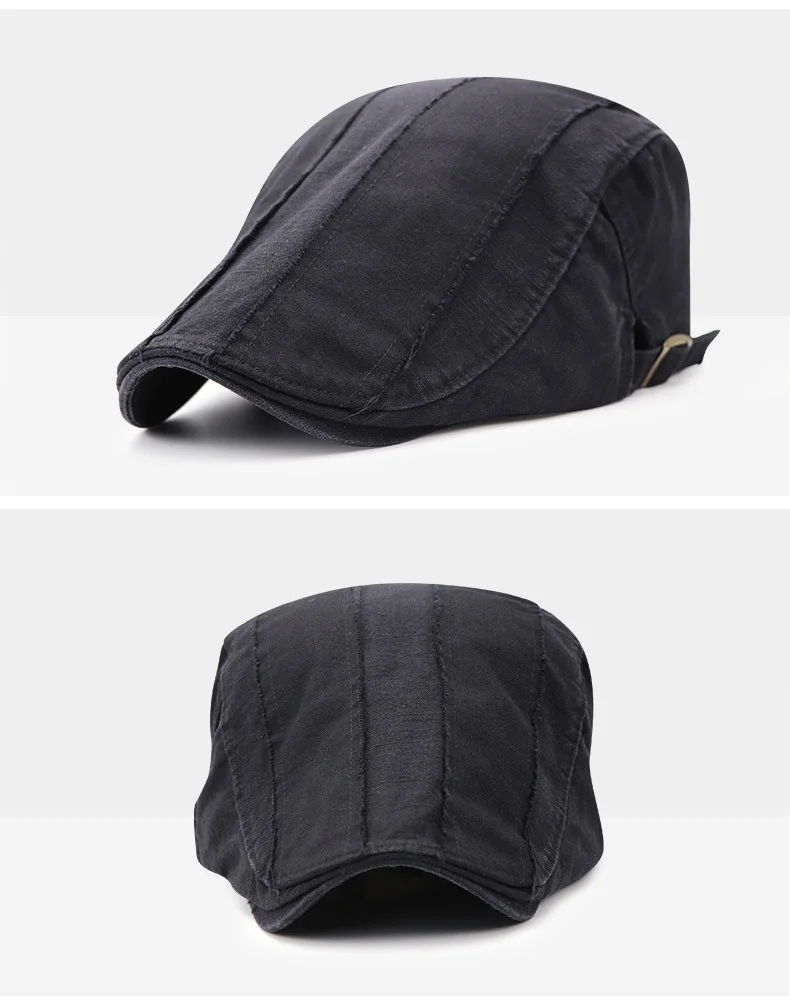 [AETRENDS] Man Hat Cotton Washed Plain Berets Flat Cap Ivy Newsboy Gatsby Cabbie Beret Hats Z-6525