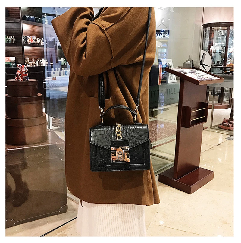 New Retro Fashion Women Handbag Stone Pattern Quanlity PU Leather Small Square Shoulder Bags Messenger Female Purse Bag SS3516 (2)