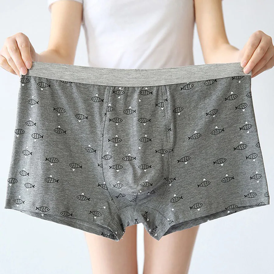 

cotton 6xl 5XL 4XL 140KG Men Super Big super larger size fish style male boxer underwears comfortble gray black option 8807