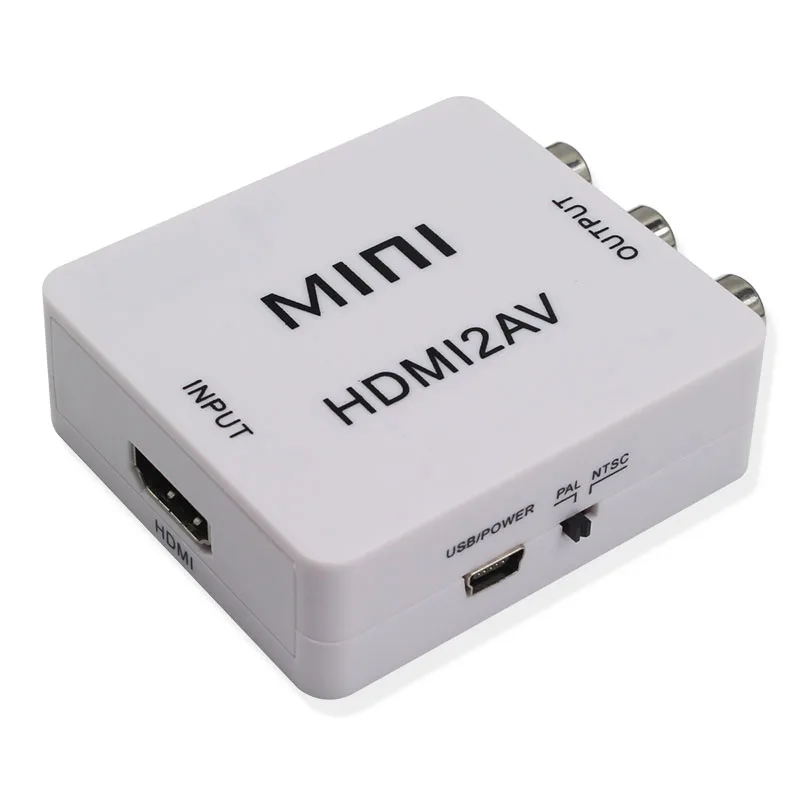 Wiistar мини HDMI2AV видео конвертер HDMI для RCA/CVBS видео 480 p 720 p 1080 p Поддержка ntsc Pla Выход