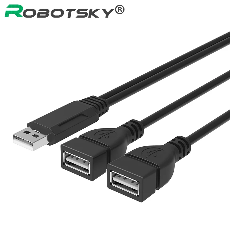 USB 2,0 кабель-удлинитель Мужской до 2 Женский USB2.0 кабель для зарядки и передачи данных кабель-удлинитель для компьютера телефона жесткий диск