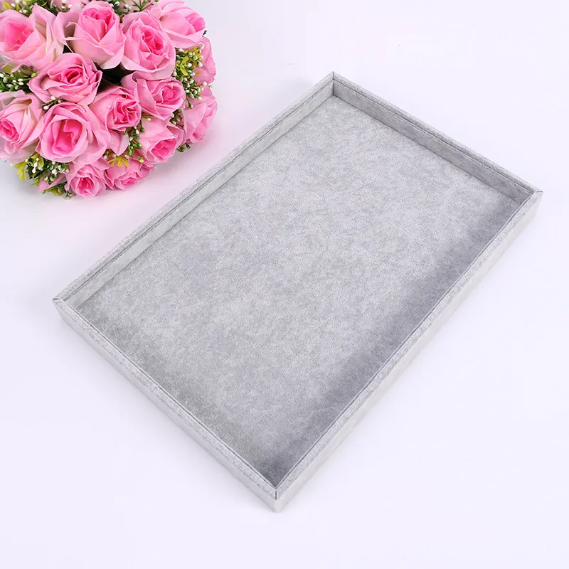 

Velvet Earrings Ring Bracelets Organizer Ear Studs Jewelry Display Showcase Gray Color 35*24*3cm(L*W*H)