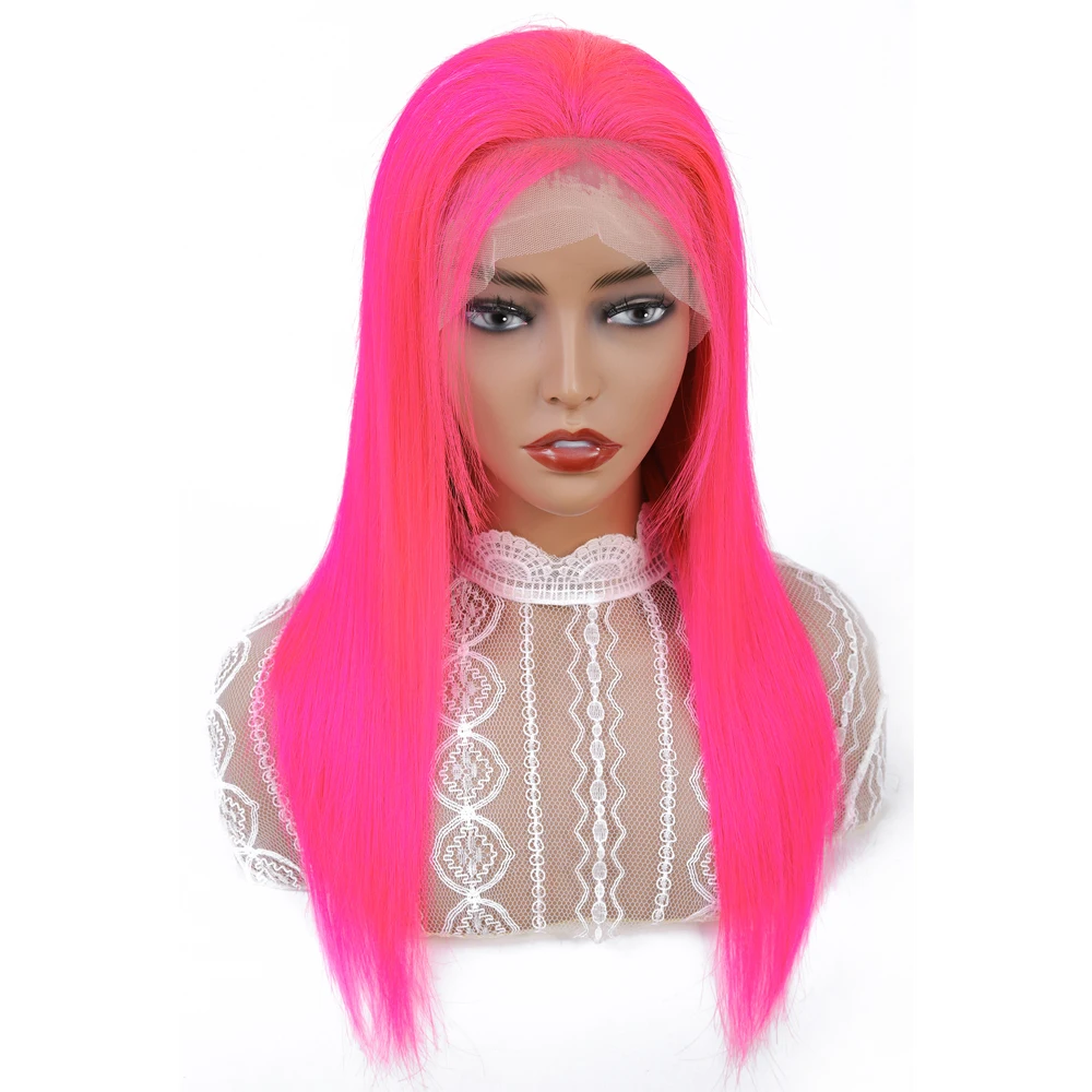

13x4 Pink Lace Front Wig Remy Human Hair VSHOW 150 Density Human Hair Wigs Brazilian Straight Lace Front Wig For Black Women