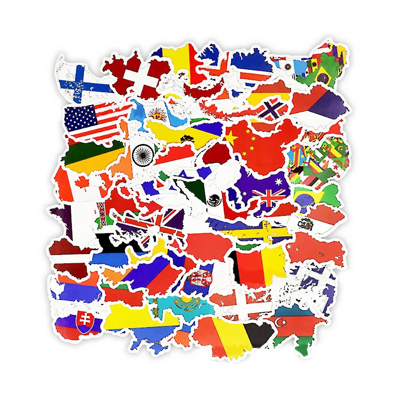 

New Arrivals Children DIY National Flags Map Stickers for Stationery Case Bike Motorcycle Guitar Decorative Supplies naklejki