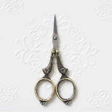 Fashion Euro Retro Cross Stitch Stainless Steel Scissor Handicraft DIY Household Fabric Paper Cutter Office Supply Home Tool