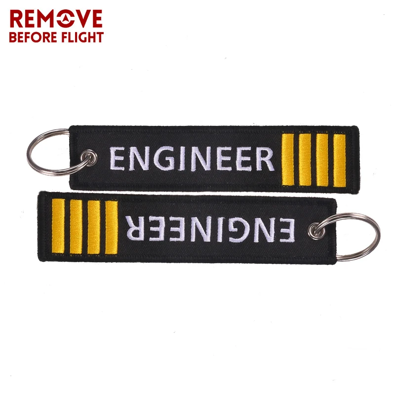 Модные инженер пилот цепочка для ключей 3 шт./лот remove Before Flight OEM вышивка черный ярлык для ключей Чемодан ярлык безопасности кольца для ключей на автомобили, Gif