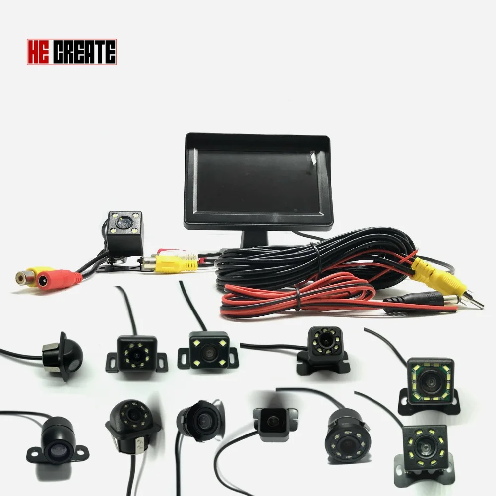 HE CREATE Waterproof 2In1 Car Parking Kit 4 3 TFT LCD Color Monitor System HD Screen