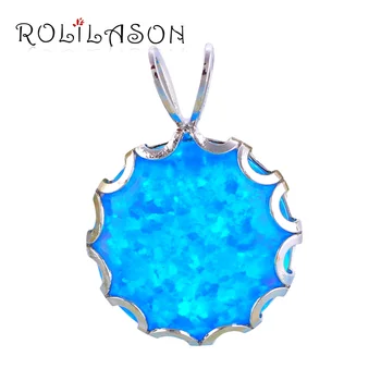 

Nobby Blue Fire Opal Inlay Fashion Silver Stamped Pendants for women Wholesale & Retail Fashion jewelry OP491