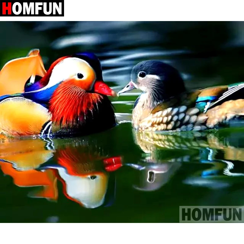 HOMFUN Full Square/Round Drill 5D DIY Diamond Painting &quotmandarin duck&quot Embroidery Cross Stitch Home Decor Gift A07815 | Дом и сад