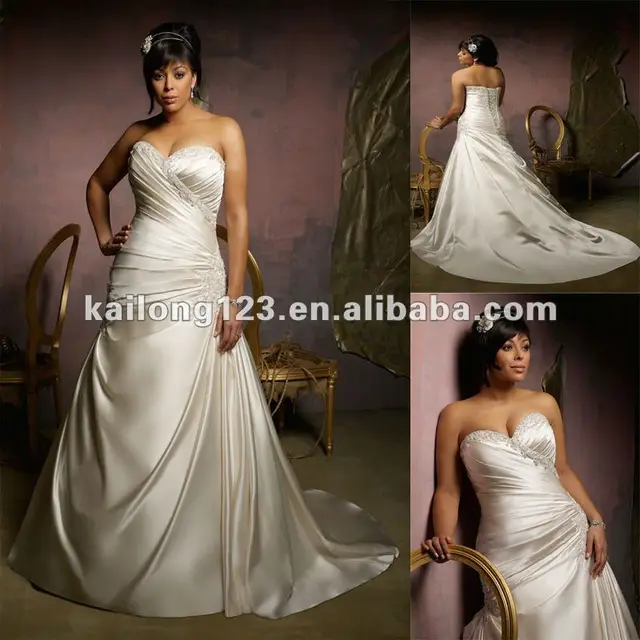Sweetheart Strapless Asymmetrical Satin Wedding Dress