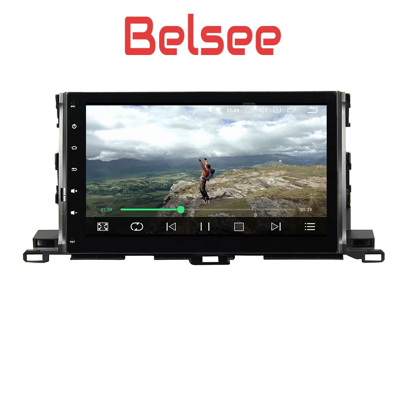 Автомагнитола Belsee для Toyota Highlander 4 3 дюймовый IPS экран Android 10 1 Гб Wi Fi Bluetooth GPS