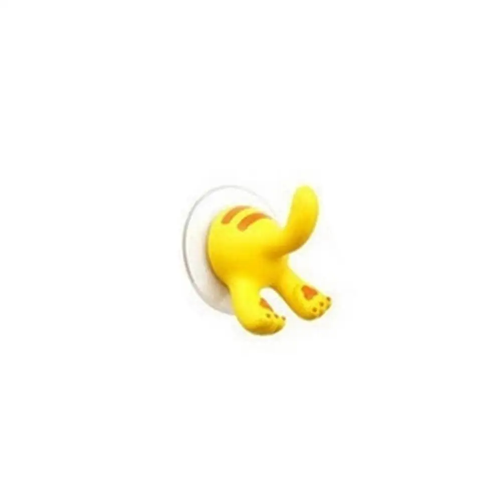 LanLan Прекрасный мультфильм животных хвост форма настенный крючок с присоской для кухни ванной комнаты - Цвет: yellow