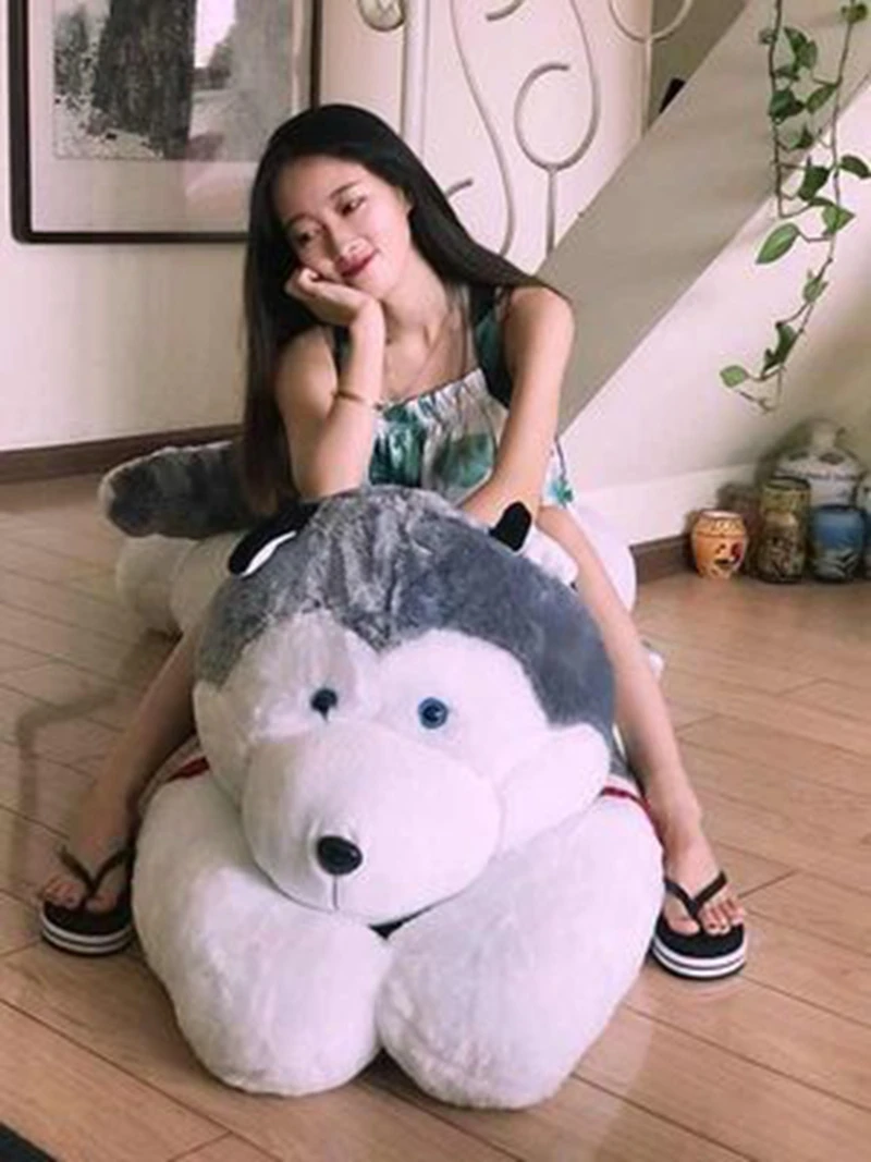 Pop Jumbo Animal Husky Plush Toy Giant Stuffed Cartoon Dog Doll Sleeping Pillow for Girlfriend Gift Decoration 150cm 170cm 190cm DY50439 (8)