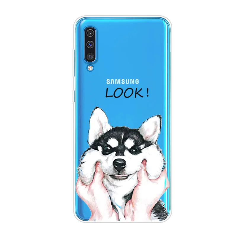 For Samsung A50 Case Animals Soft TPU Clear Bumper Coque For Samsung Galaxy A50 Silicone Phone Back Cover Capas A 50 A505 A505F
