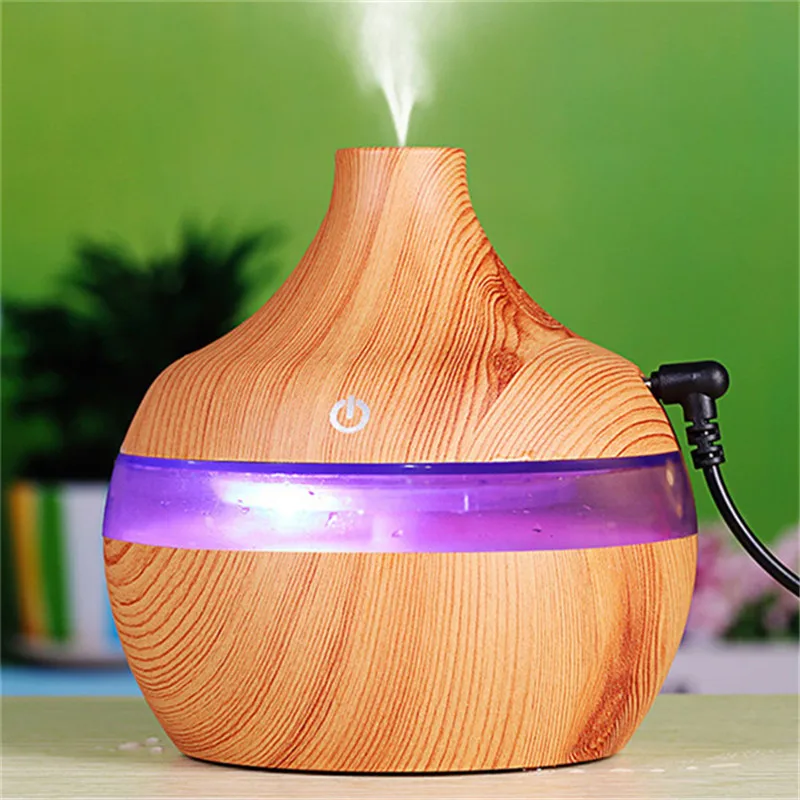 

Candimill 2019 Home Wood Grain Air Humidifier Small Aroma Diffuser Essential Oil Humidificador 7 LED Night Light