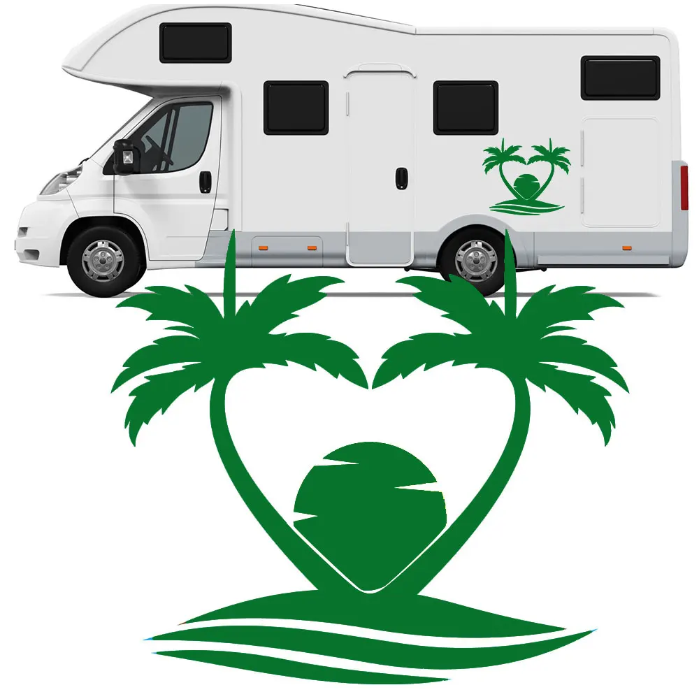 1 шт. виниловые наклейки для дома на колесах с пальмовым деревом Camper Van Horsebox Caravan RV T