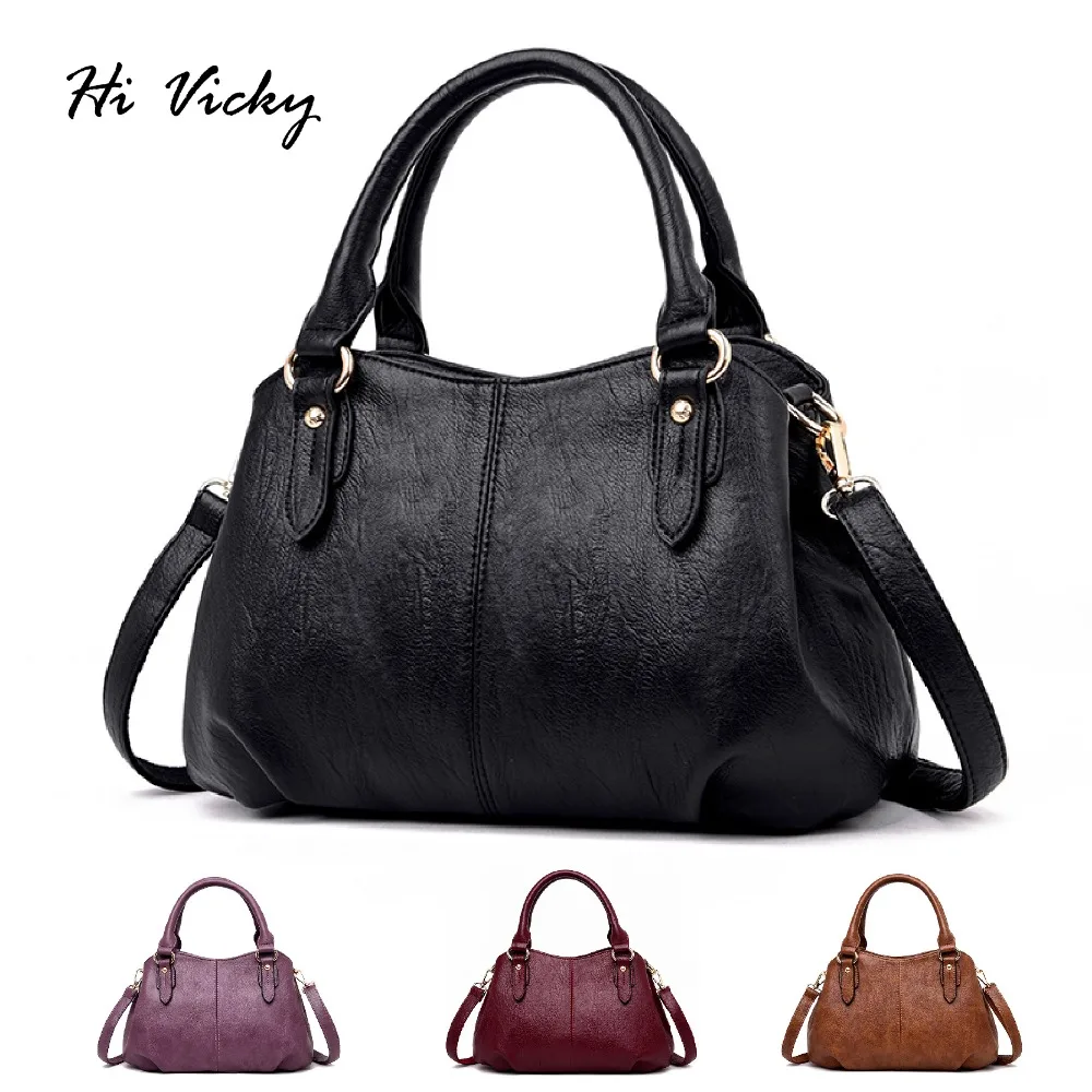 

2019 Brand Designer Women Genuine Leather Handbags High Quality Casual Brown Black Tote bags Crossbody Bags TOP-handle handbag