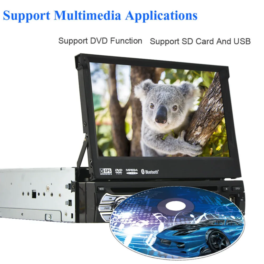 Универсальный Автомобильный мультимедийный плеер 1din Android 9 1 стерео DVD выдвижной