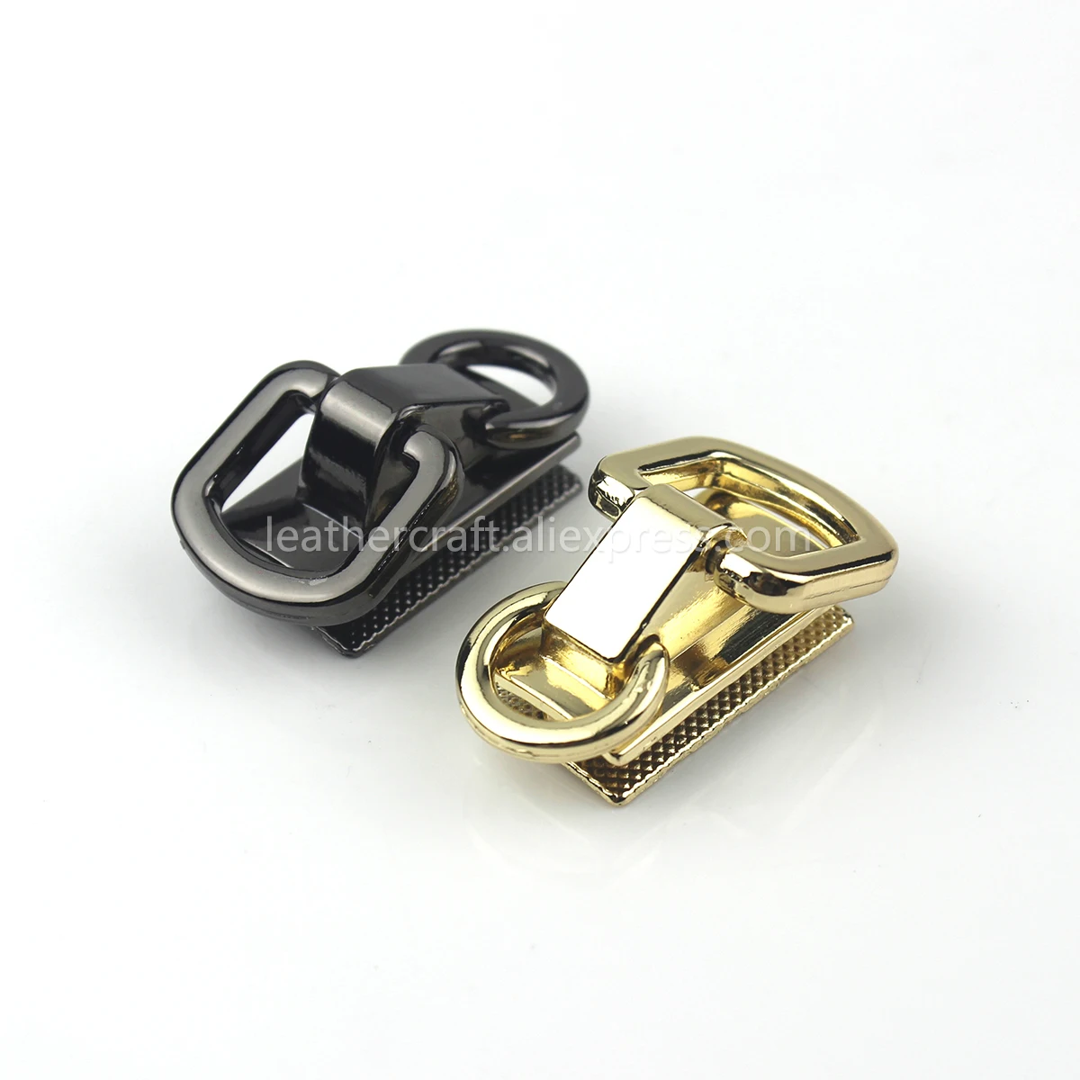 

2pcs Leather Craft Bag Strap Metal Gusset Hanger Clamps Bag Side Edge Anchor Link Hardware with Double Rings