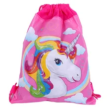 1PCS/PACK Decorate Party Mochila Baby Shower Kids Favors Birthday Unicorn Theme Backpack Drawstring Non-woven Fabrics Gifts Bags