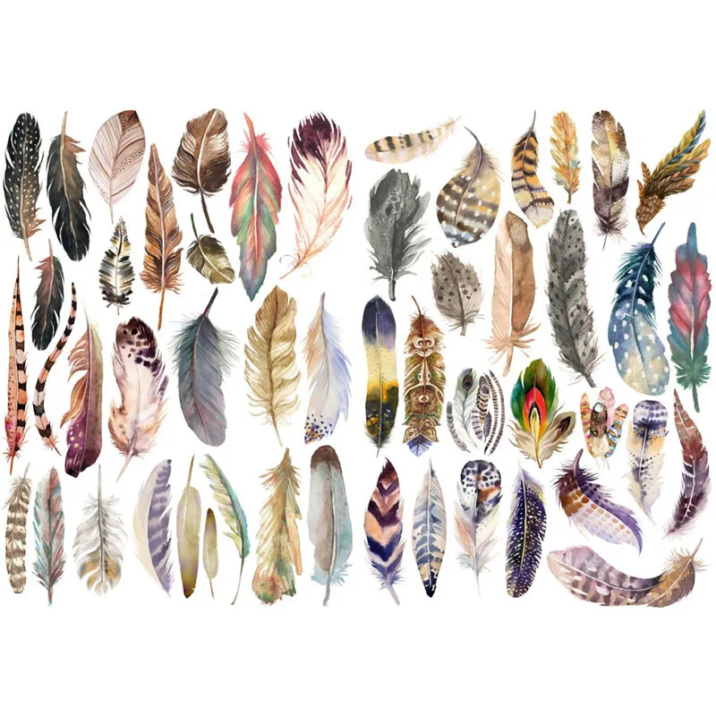 

1 PCS Brown Bird Feather Korean Precut Decoration Stickers Desk Organizer School Supplies Office Accessories