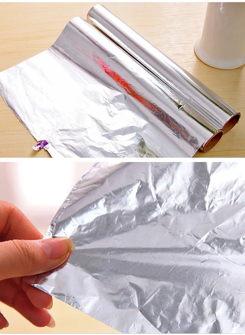 QuickDone BBQ Grill Silver Baking Tinfoil Wrap Aluminum Metal Tin Non-Stick Foil Paper Food Pack Baking Mat Accessories KC1672 (3)