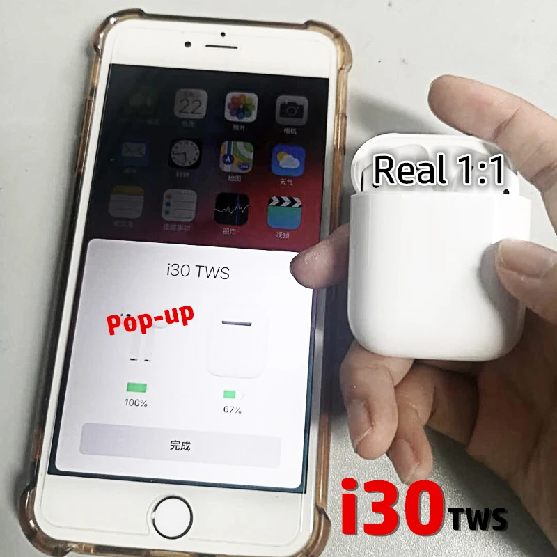 

i30 tws wireless earphone Bluetooth Headphones w1 chip super copy 1:1 air 2 LK TE9 pk i10 i60 i20 tws touch headset