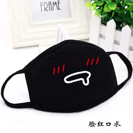 Fashion Unisex Cartoon Pattern Black Cotton Face Mask Cute 3D Print Half Face Mouth Muffle Masks Outdoor Cycling Mask A12D15 - Цвет: KS