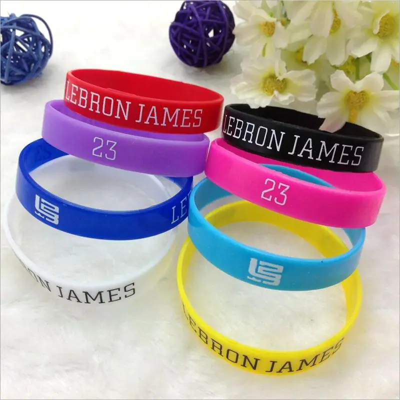 100pcs/lot Low Price Mixed Colors Silicone Rubber Wristband Basketball