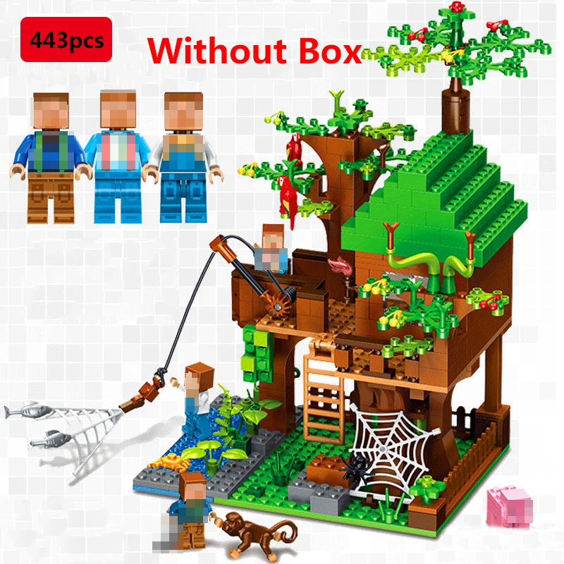 443Pcs Minecrafted Classic Tree House My Morld Compatible LegoING Figures Building Blocks Bricks Toys For Children Birthday Gift 443Pcs Minecrafted Classic Tree House My Morld Compatible LegoING Figures Building Blocks Bricks Toys For Children Birthday Gift