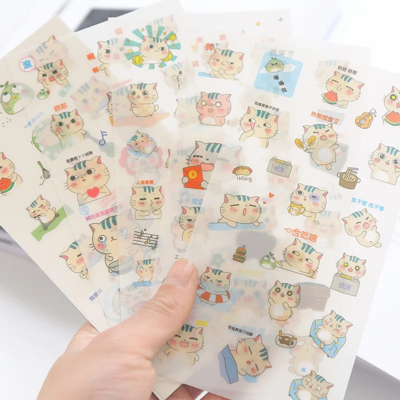 

6 Sheets Korea Cute Stationery Lovely Cartoon Sticker Dog Rabbit Cat Girl Summer Dairy Album Decor DIY Stickers School Kids Gift