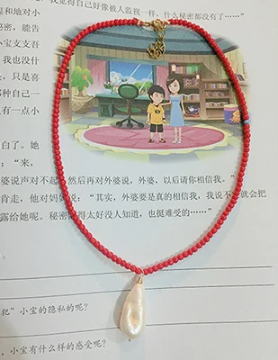 Boho пресноводного жемчуга колье перидинкле кулон ожерелье женщины erkek klye bijoux femme ожерелье из бусин collares de moda - Окраска металла: beadpearlnecklace2