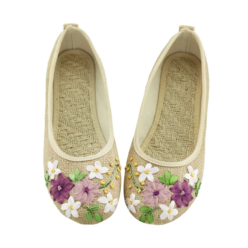 cotton flat shoes