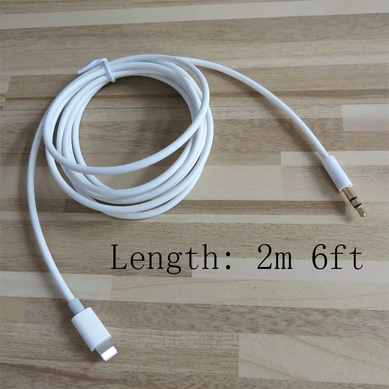 

2m 6ft 8pin To 3.5mm AUX AUDIO CAR LINE OUT CABLE for iPHONE XS MAX XR X 8 7 PLUS free shipping