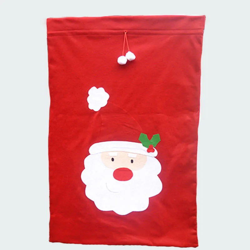 90cm * 60cm Big Large Felt Christmas Bag Merry Christmas Santa Claus