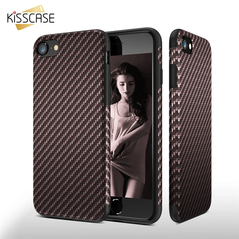 

KISSCASE Carbon Fiber Case For iPhone 7 8 Plus XS MAX XR X Protective Cover Phone Cases For iPhone X 7 8 6 6s Plus XS MAX XR XS
