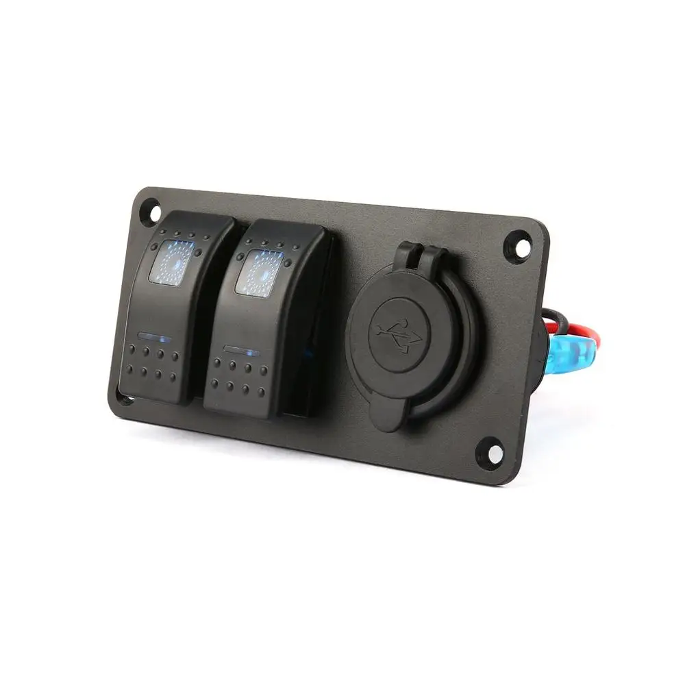 Новый 2 Gang автомобильный МОРСКОЙ КАТЕР 5 Pin LED клавишный выключатель панель