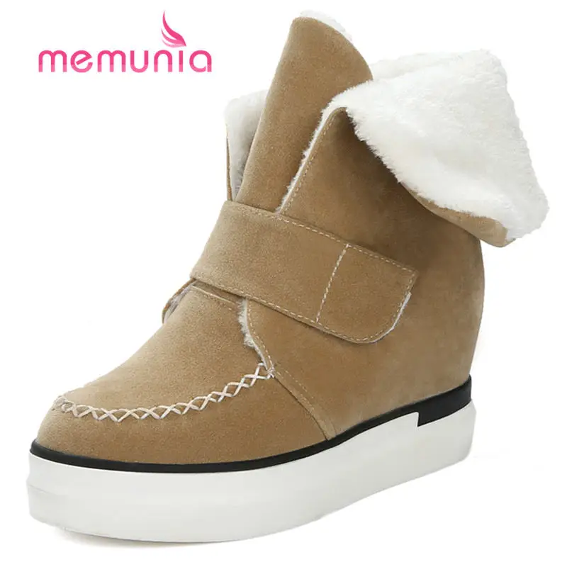 

MEMUNIA new arrive 2020 warm short plush anow boots autumn winter platform boots round teo ankle boots for women size 32-43