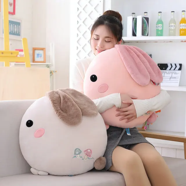 Big Rounded Rabbit Stuffed Pillow 1